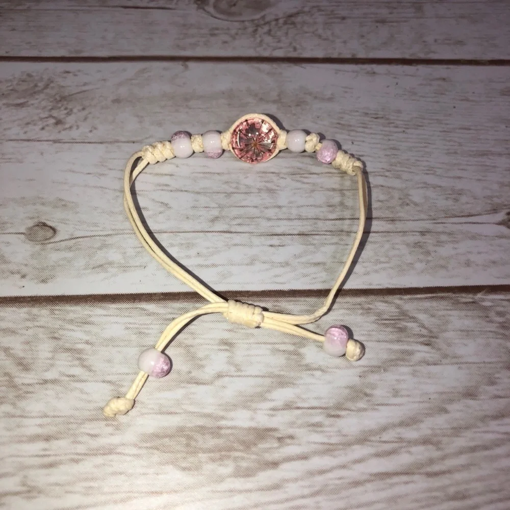 Encapsulated Dried Flower Charm Handmade Adjustable Bracelet